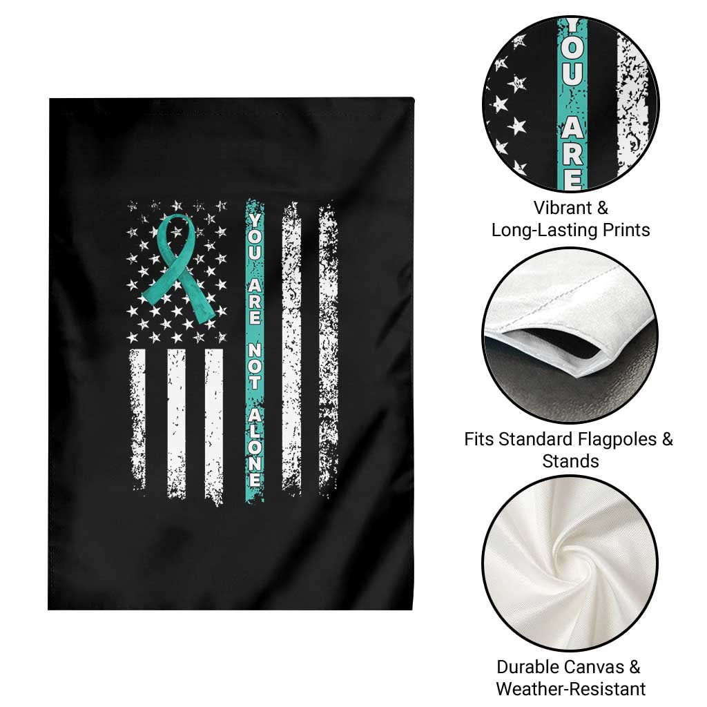 Sexual Assault Awareness Garden Flag You Are Not Alone Ribbon Flag