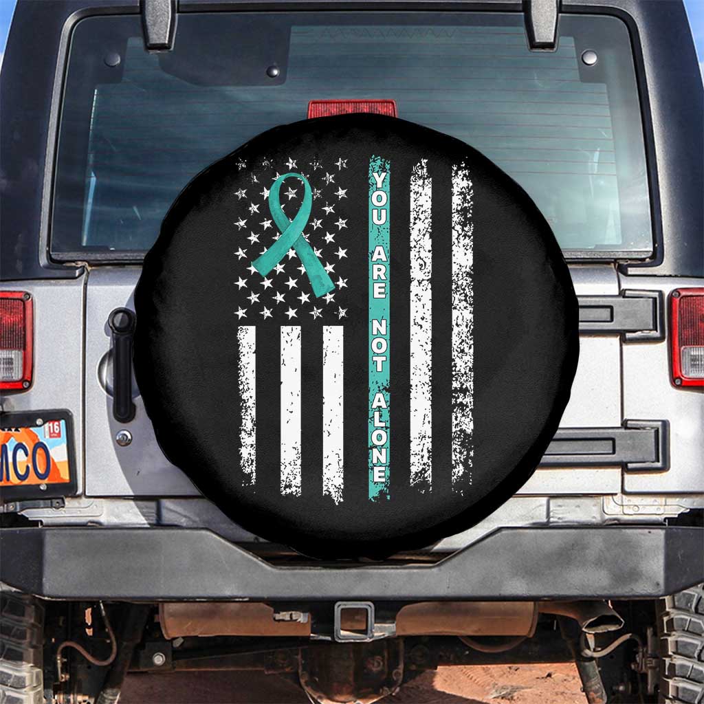 Sexual Assault Awareness Spare Tire Cover You Are Not Alone Ribbon Flag