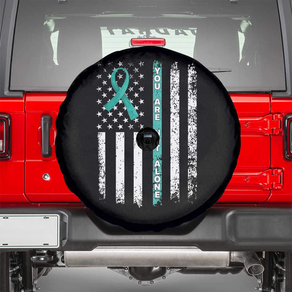 Sexual Assault Awareness Spare Tire Cover You Are Not Alone Ribbon Flag