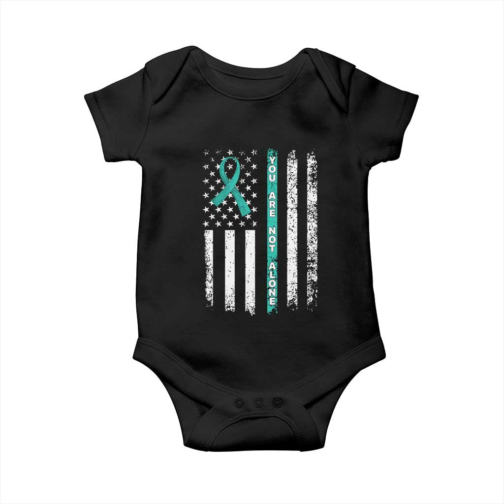 Sexual Assault Awareness Baby Onesie You Are Not Alone Ribbon Flag