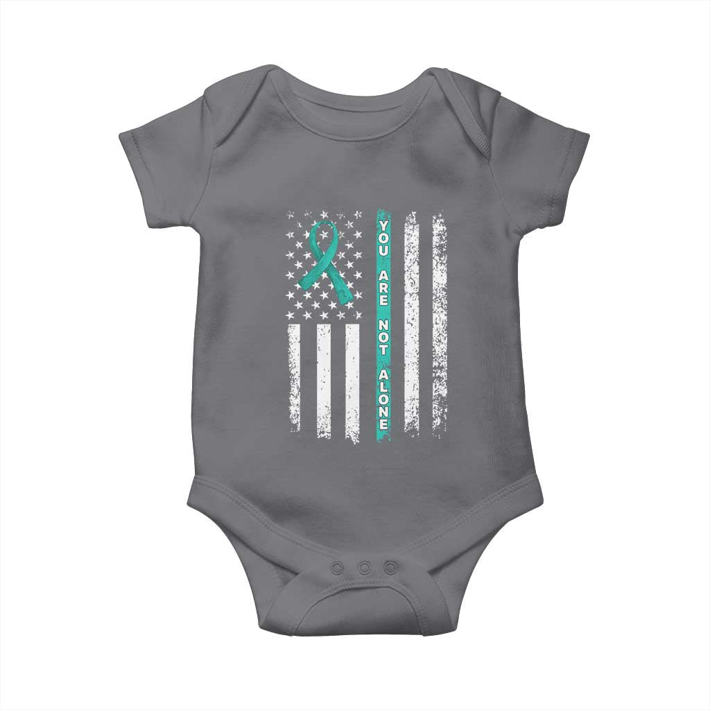 Sexual Assault Awareness Baby Onesie You Are Not Alone Ribbon Flag