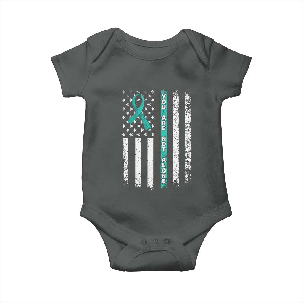 Sexual Assault Awareness Baby Onesie You Are Not Alone Ribbon Flag