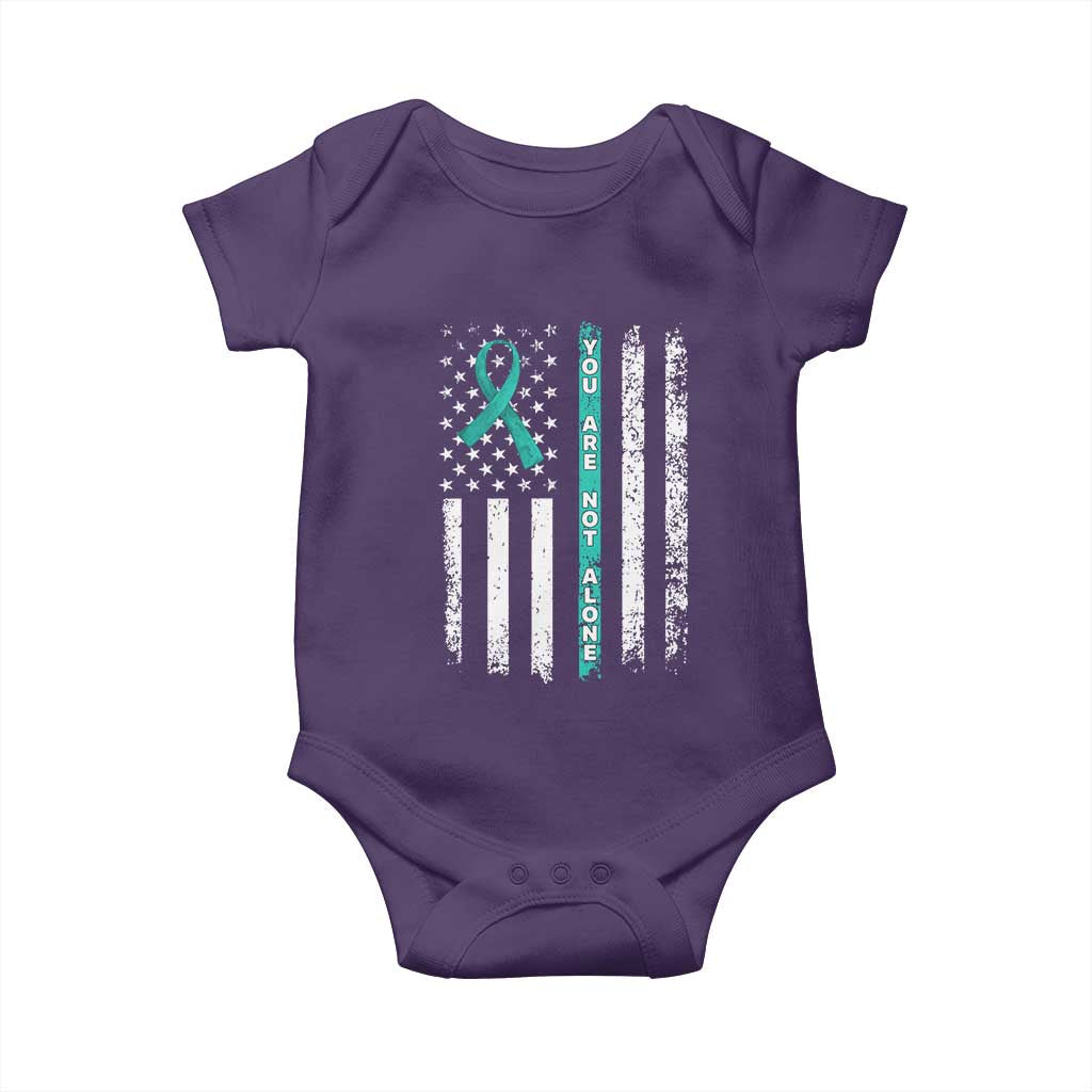 Sexual Assault Awareness Baby Onesie You Are Not Alone Ribbon Flag