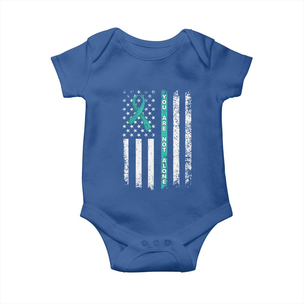 Sexual Assault Awareness Baby Onesie You Are Not Alone Ribbon Flag