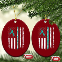 Sexual Assault Awareness Ceramic Ornament You Are Not Alone Ribbon Flag