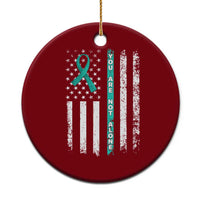 Sexual Assault Awareness Ceramic Ornament You Are Not Alone Ribbon Flag