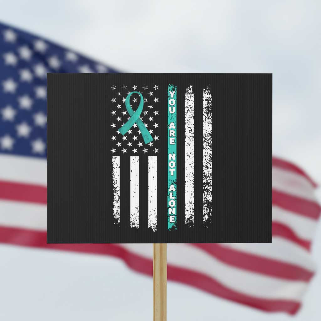 Sexual Assault Awareness Protest Sign You Are Not Alone Ribbon Flag