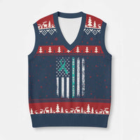 Sexual Assault Awareness V-Neck Knit Sweater Vest You Are Not Alone Ribbon Flag