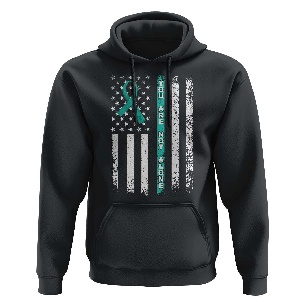 Sexual Assault Awareness Hoodie You Are Not Alone Ribbon Flag