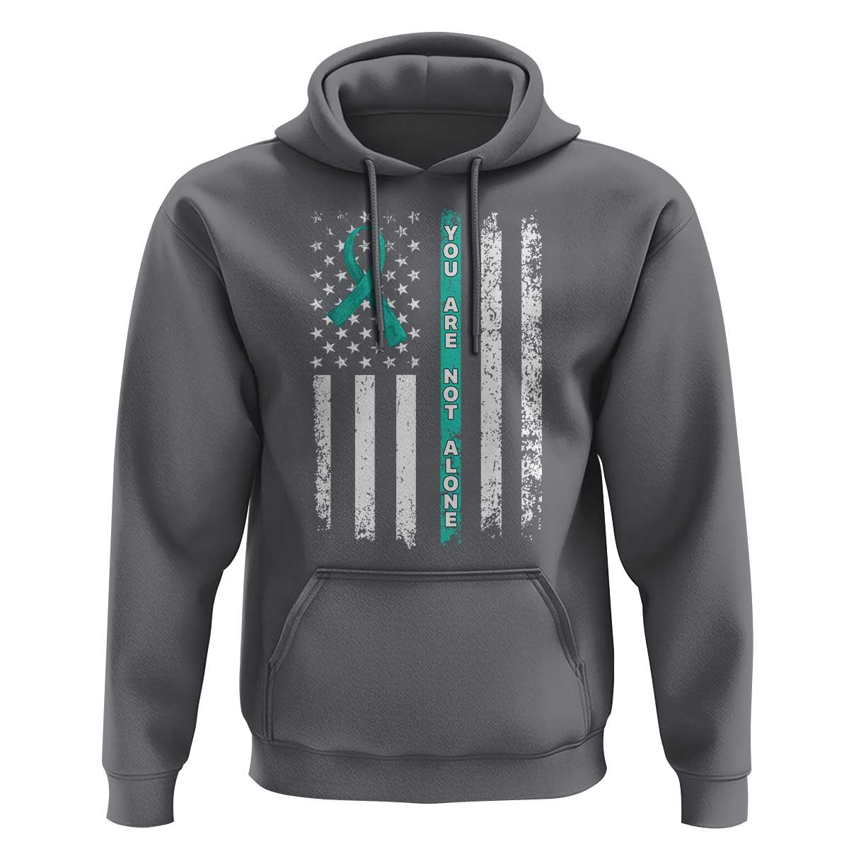 Sexual Assault Awareness Hoodie You Are Not Alone Ribbon Flag