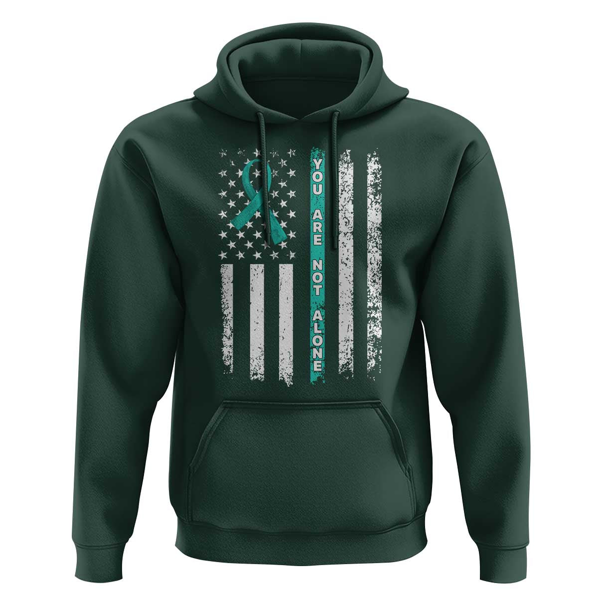 Sexual Assault Awareness Hoodie You Are Not Alone Ribbon Flag