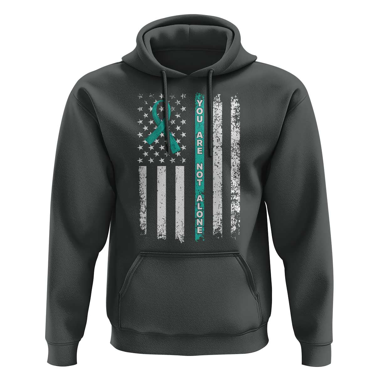 Sexual Assault Awareness Hoodie You Are Not Alone Ribbon Flag