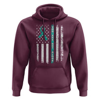 Sexual Assault Awareness Hoodie You Are Not Alone Ribbon Flag