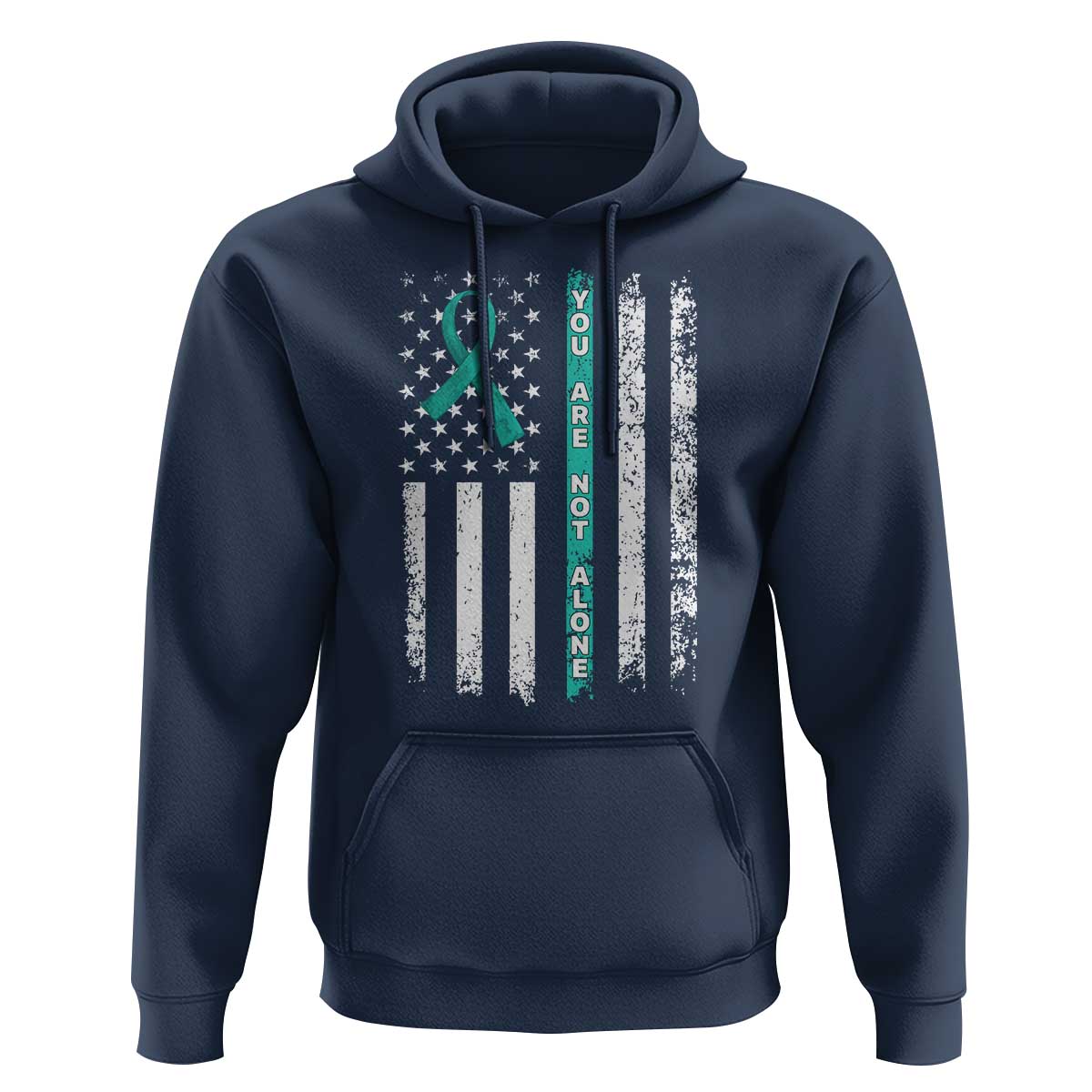 Sexual Assault Awareness Hoodie You Are Not Alone Ribbon Flag