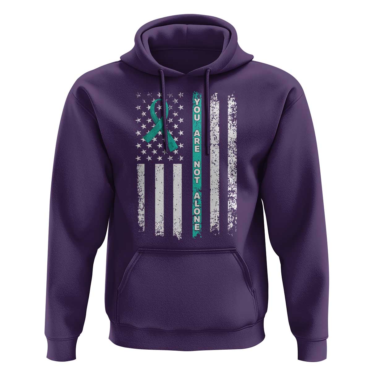 Sexual Assault Awareness Hoodie You Are Not Alone Ribbon Flag