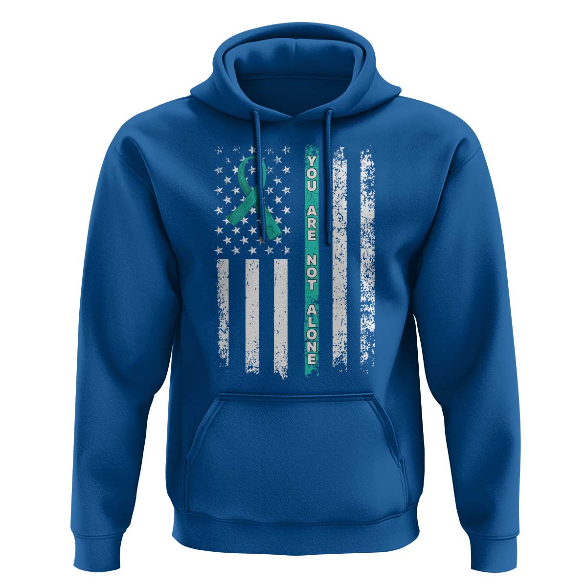 Sexual Assault Awareness Hoodie You Are Not Alone Ribbon Flag