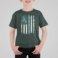 Sexual Assault Awareness T Shirt For Kid You Are Not Alone Ribbon Flag