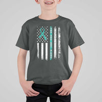 Sexual Assault Awareness T Shirt For Kid You Are Not Alone Ribbon Flag