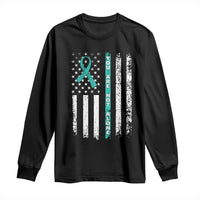 Sexual Assault Awareness Long Sleeve Shirt You Are Not Alone Ribbon Flag