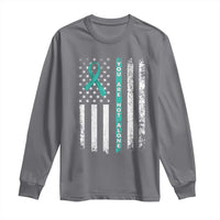 Sexual Assault Awareness Long Sleeve Shirt You Are Not Alone Ribbon Flag
