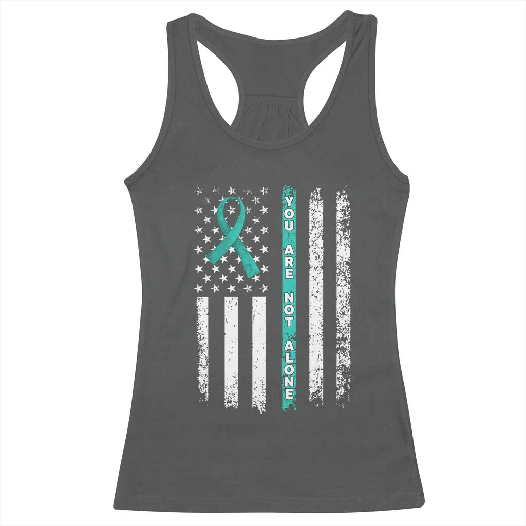Sexual Assault Awareness Racerback Tank Top You Are Not Alone Ribbon Flag