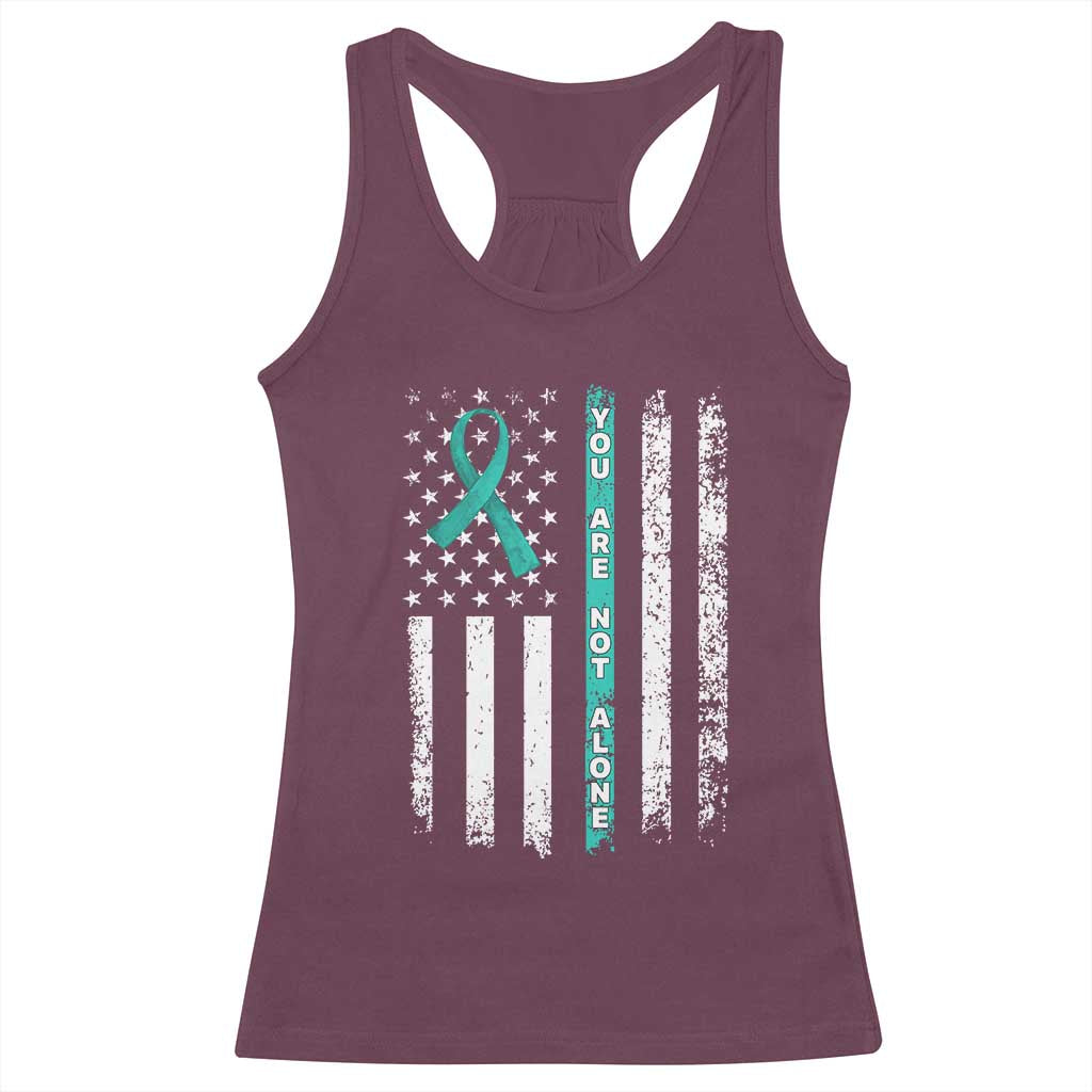 Sexual Assault Awareness Racerback Tank Top You Are Not Alone Ribbon Flag