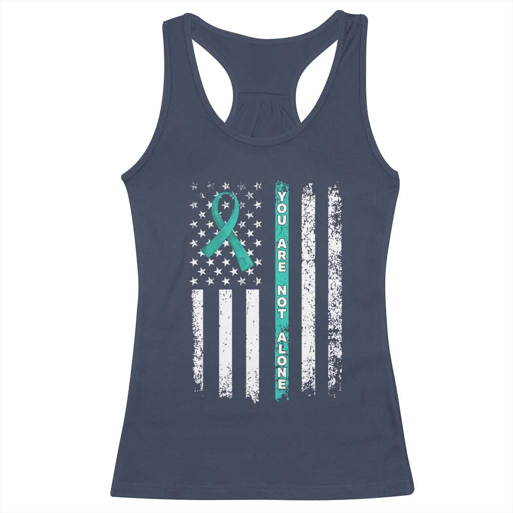 Sexual Assault Awareness Racerback Tank Top You Are Not Alone Ribbon Flag