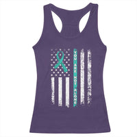 Sexual Assault Awareness Racerback Tank Top You Are Not Alone Ribbon Flag