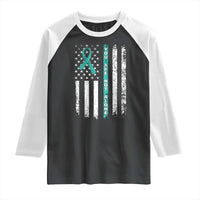 Sexual Assault Awareness Raglan Shirt You Are Not Alone Ribbon Flag