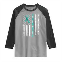 Sexual Assault Awareness Raglan Shirt You Are Not Alone Ribbon Flag