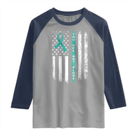 Sexual Assault Awareness Raglan Shirt You Are Not Alone Ribbon Flag