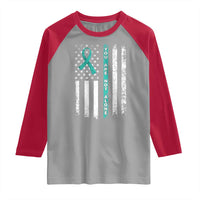 Sexual Assault Awareness Raglan Shirt You Are Not Alone Ribbon Flag