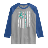Sexual Assault Awareness Raglan Shirt You Are Not Alone Ribbon Flag
