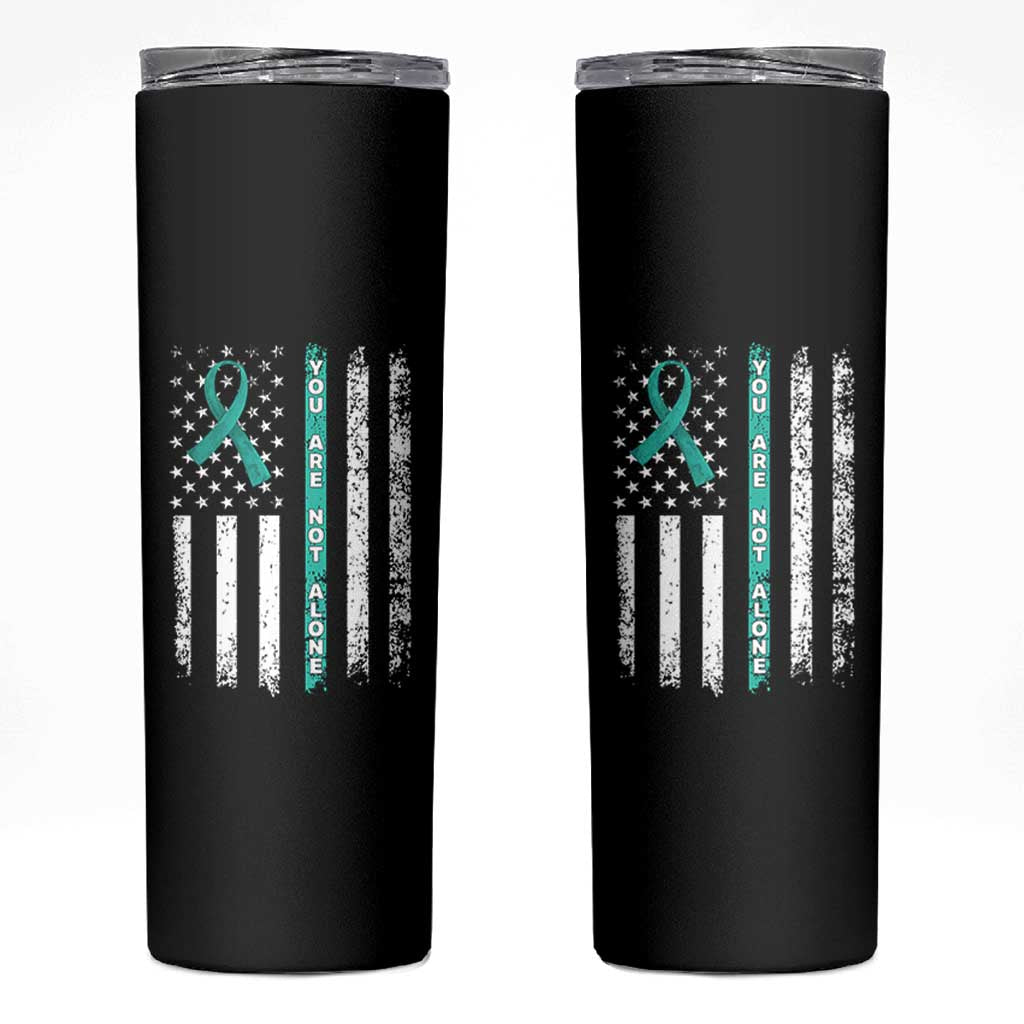 Sexual Assault Awareness Skinny Tumbler You Are Not Alone Ribbon Flag