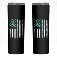 Sexual Assault Awareness Skinny Tumbler You Are Not Alone Ribbon Flag