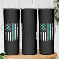 Sexual Assault Awareness Skinny Tumbler You Are Not Alone Ribbon Flag