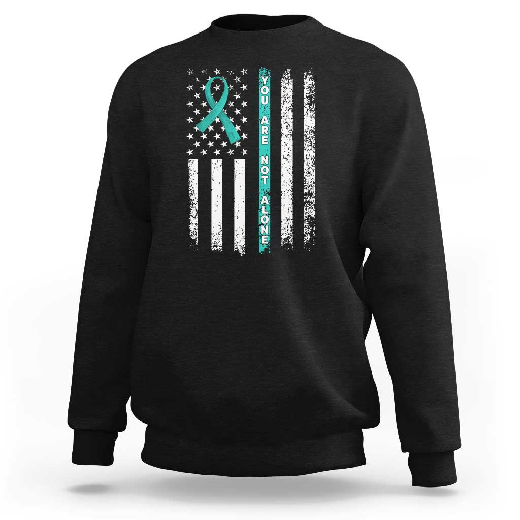 Sexual Assault Awareness Sweatshirt You Are Not Alone Ribbon Flag