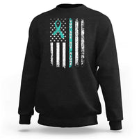 Sexual Assault Awareness Sweatshirt You Are Not Alone Ribbon Flag
