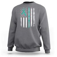 Sexual Assault Awareness Sweatshirt You Are Not Alone Ribbon Flag