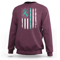 Sexual Assault Awareness Sweatshirt You Are Not Alone Ribbon Flag
