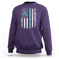 Sexual Assault Awareness Sweatshirt You Are Not Alone Ribbon Flag