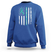 Sexual Assault Awareness Sweatshirt You Are Not Alone Ribbon Flag