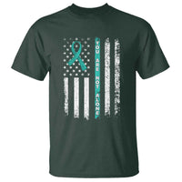 Sexual Assault Awareness T Shirt You Are Not Alone Ribbon Flag