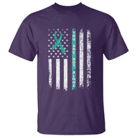 Sexual Assault Awareness T Shirt You Are Not Alone Ribbon Flag