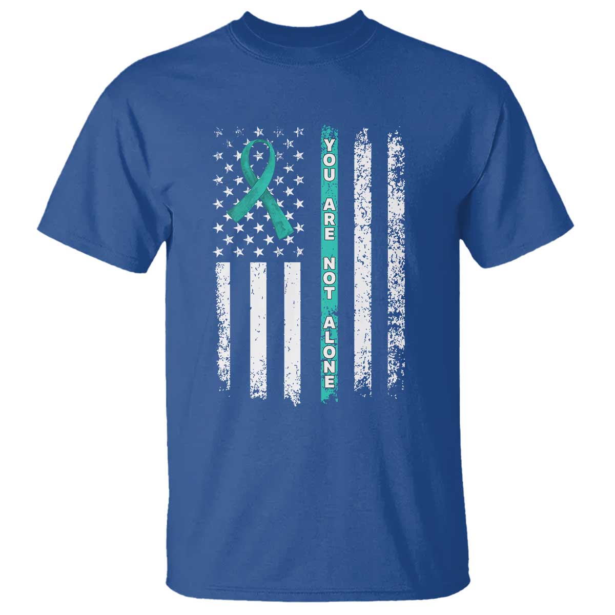 Sexual Assault Awareness T Shirt You Are Not Alone Ribbon Flag