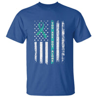 Sexual Assault Awareness T Shirt You Are Not Alone Ribbon Flag