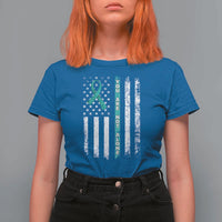 Sexual Assault Awareness T Shirt For Women You Are Not Alone Ribbon Flag