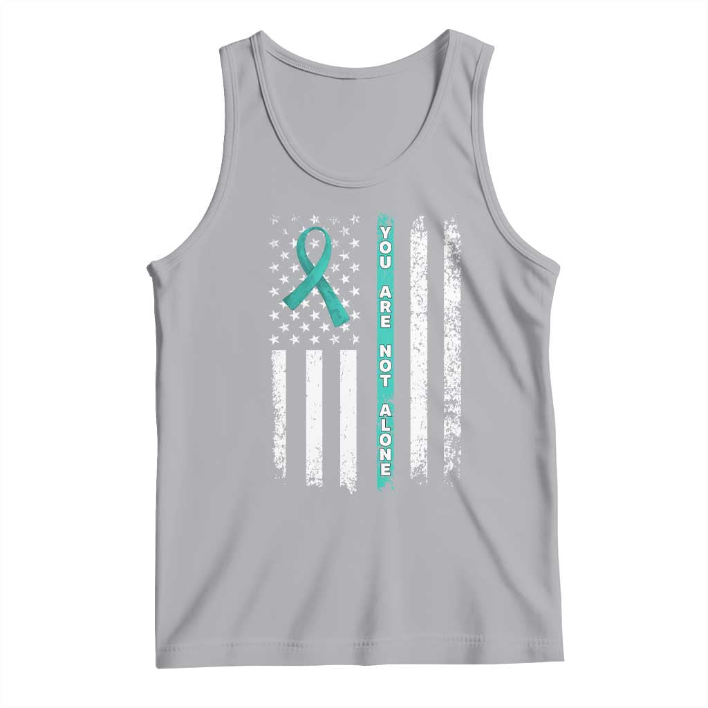 Sexual Assault Awareness Tank Top You Are Not Alone Ribbon Flag