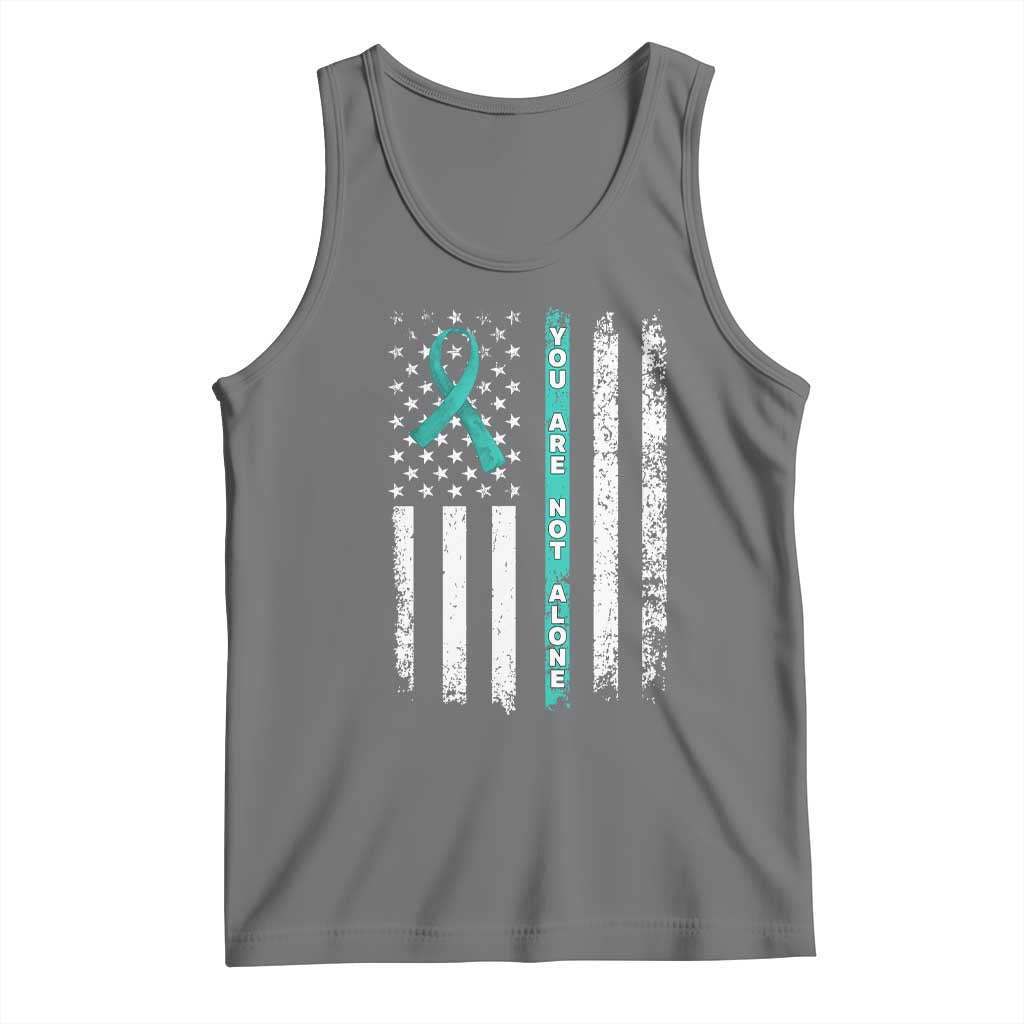 Sexual Assault Awareness Tank Top You Are Not Alone Ribbon Flag