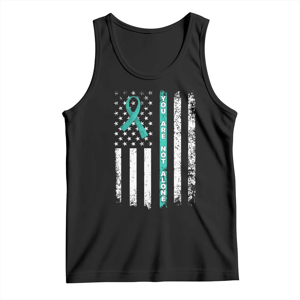 Sexual Assault Awareness Tank Top You Are Not Alone Ribbon Flag